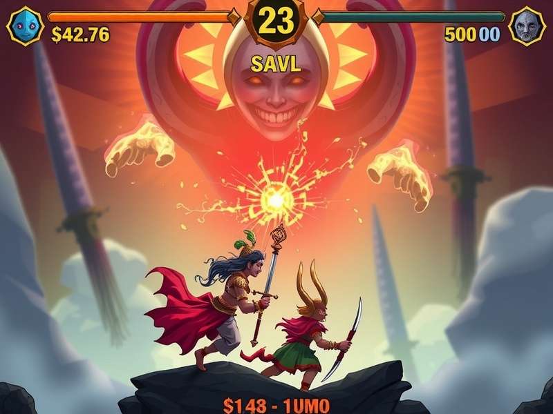 Krishna S Heavenly Battle multiplayer raid against a giant demon